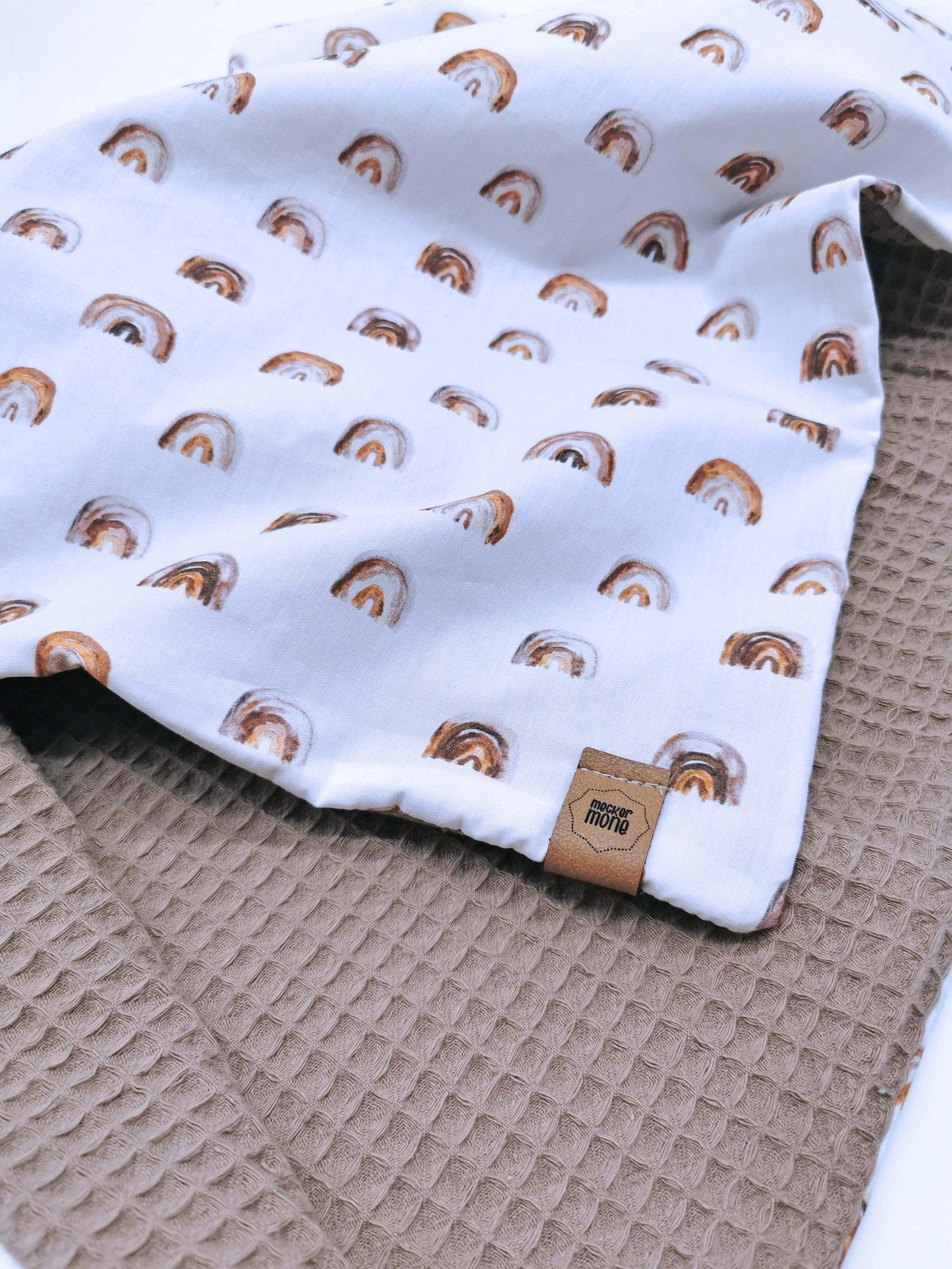 Babydecke sand Regenbogen braun