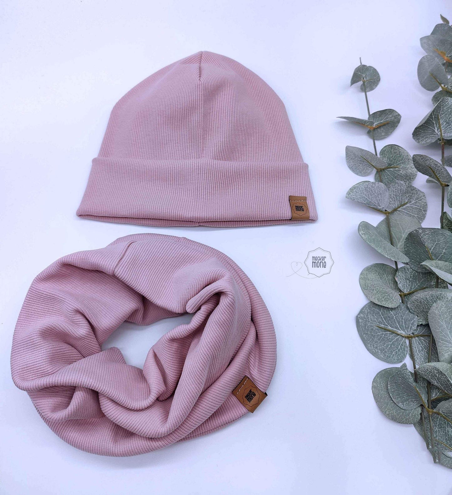 Loop Schal aus Ripp-Jersey – handgemacht, dehnbar & passend zur Beanie für Kinder & Erwachsene