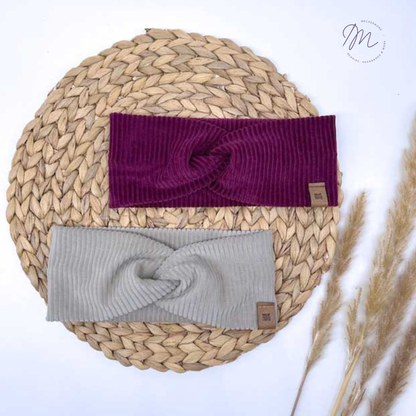 Winter Stirnband aus Bio-Cordnicky – handgemacht & nachhaltig