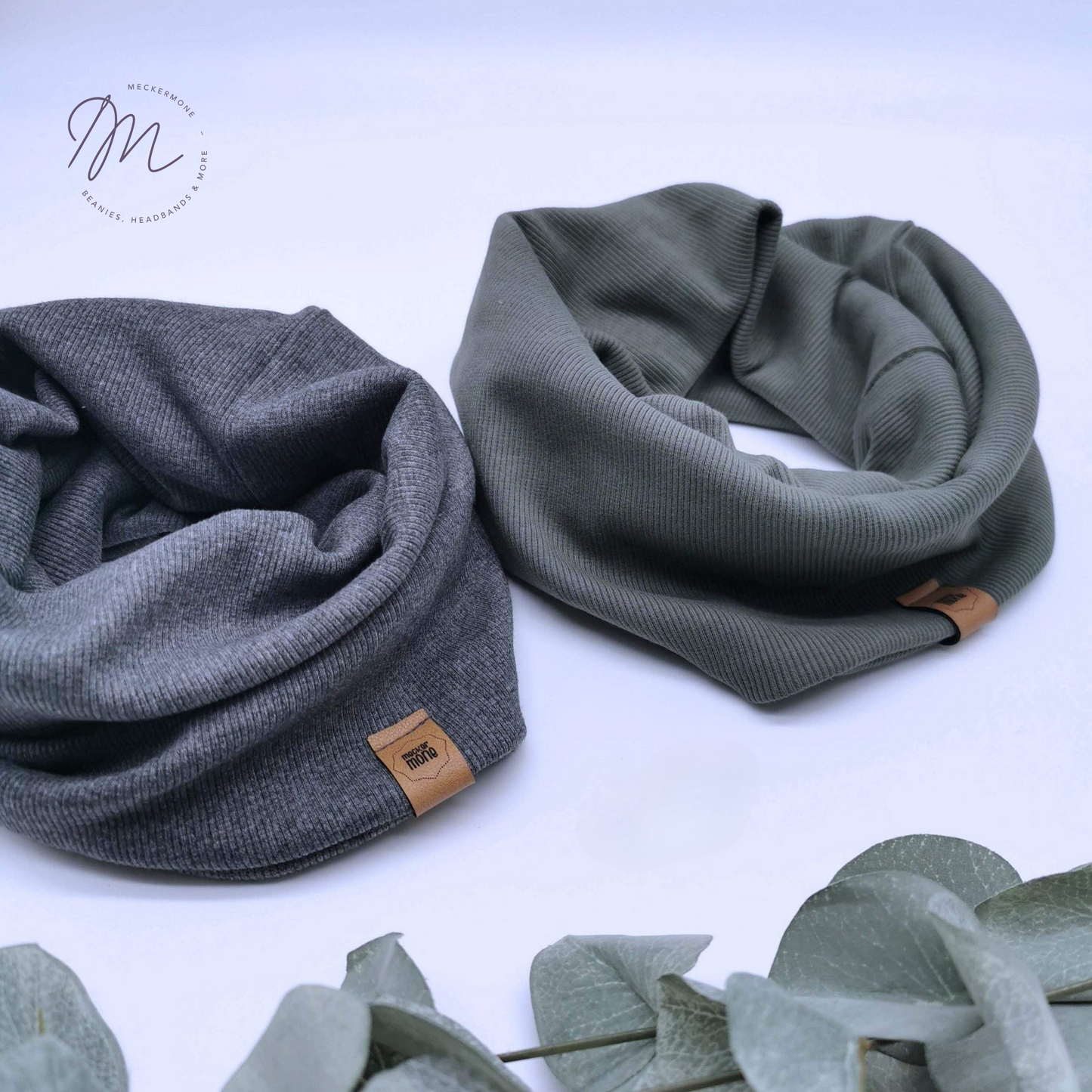 Loop Schal aus Ripp-Jersey – handgemacht, dehnbar & passend zur Beanie für Kinder & Erwachsene