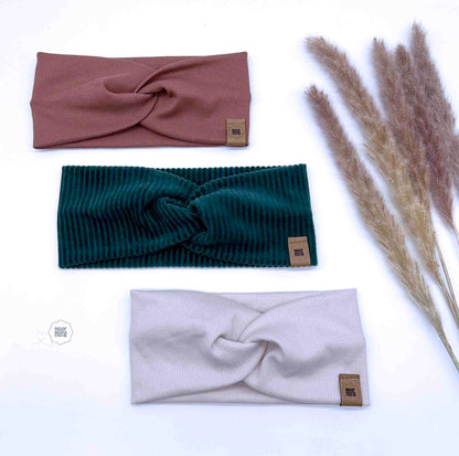 Winter Stirnband aus Bio-Cordnicky – handgemacht & nachhaltig