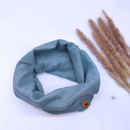 Loop Schal aus Ripp-Jersey – handgemacht, dehnbar & passend zur Beanie für Kinder & Erwachsene