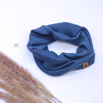 Loop Schal aus Ripp-Jersey – handgemacht, dehnbar & passend zur Beanie für Kinder & Erwachsene