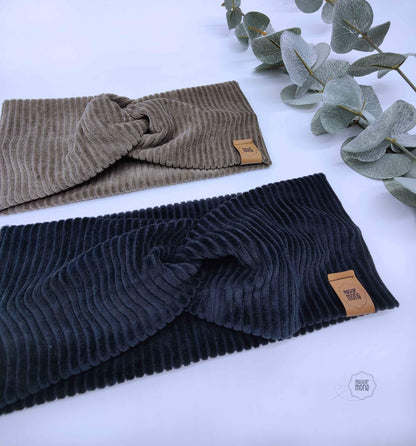 Winter Stirnband aus Bio-Cordnicky – handgemacht & nachhaltig