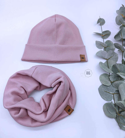 Loop Schal aus Ripp-Jersey – handgemacht, dehnbar & passend zur Beanie für Kinder & Erwachsene