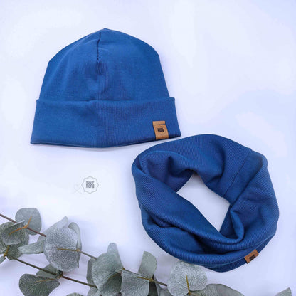 Loop Schal aus Ripp-Jersey – handgemacht, dehnbar & passend zur Beanie für Kinder & Erwachsene